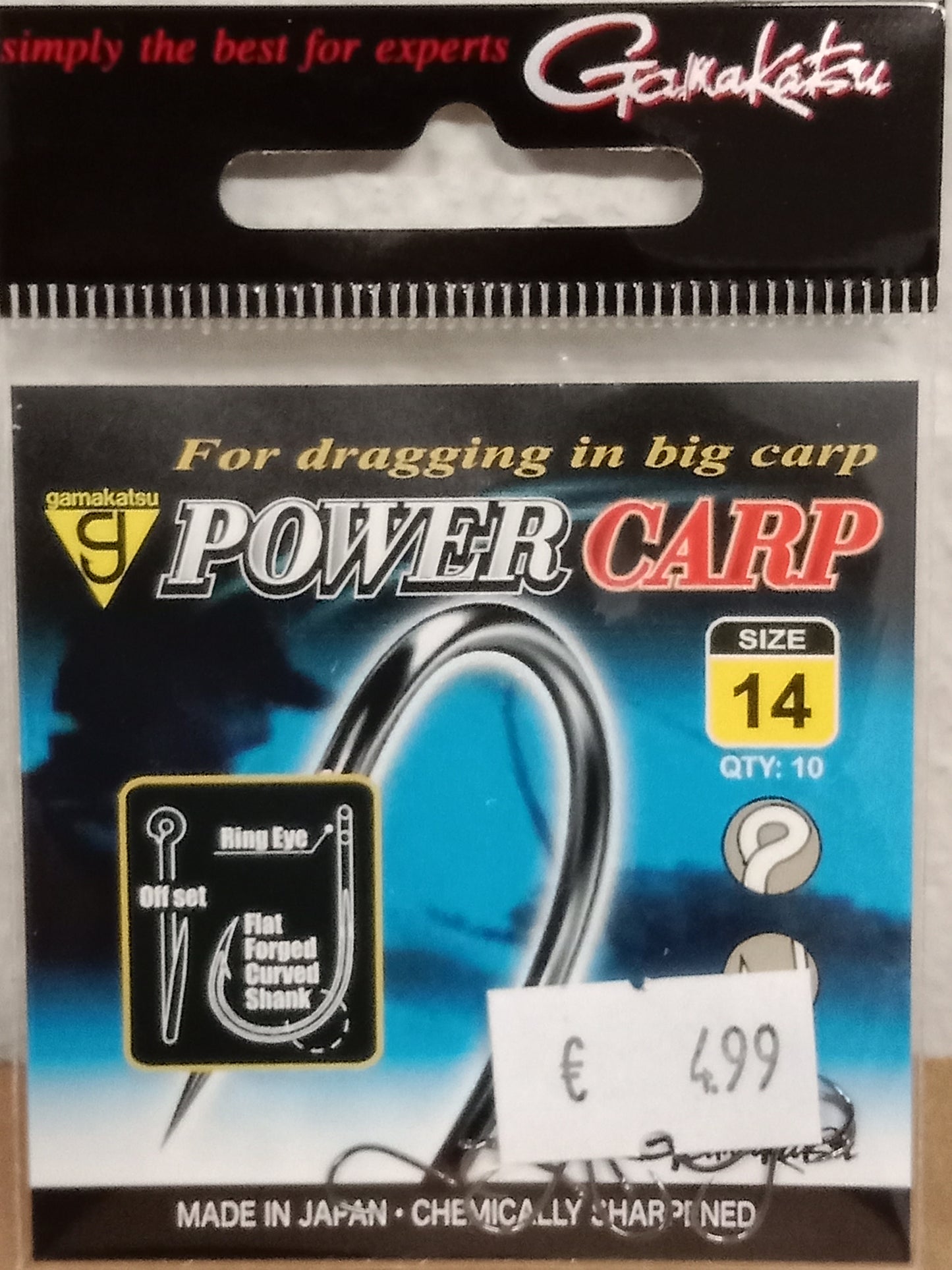 Gamakatsu Haken lose Power Carp mit Öhr gr 14 10stk