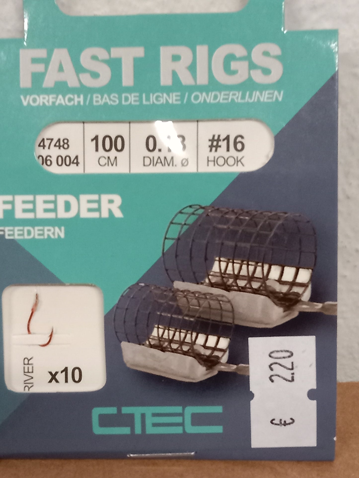 SPRO Fast Rig Feeder Vorfach 100cm 0,18mm Gr16 10stk