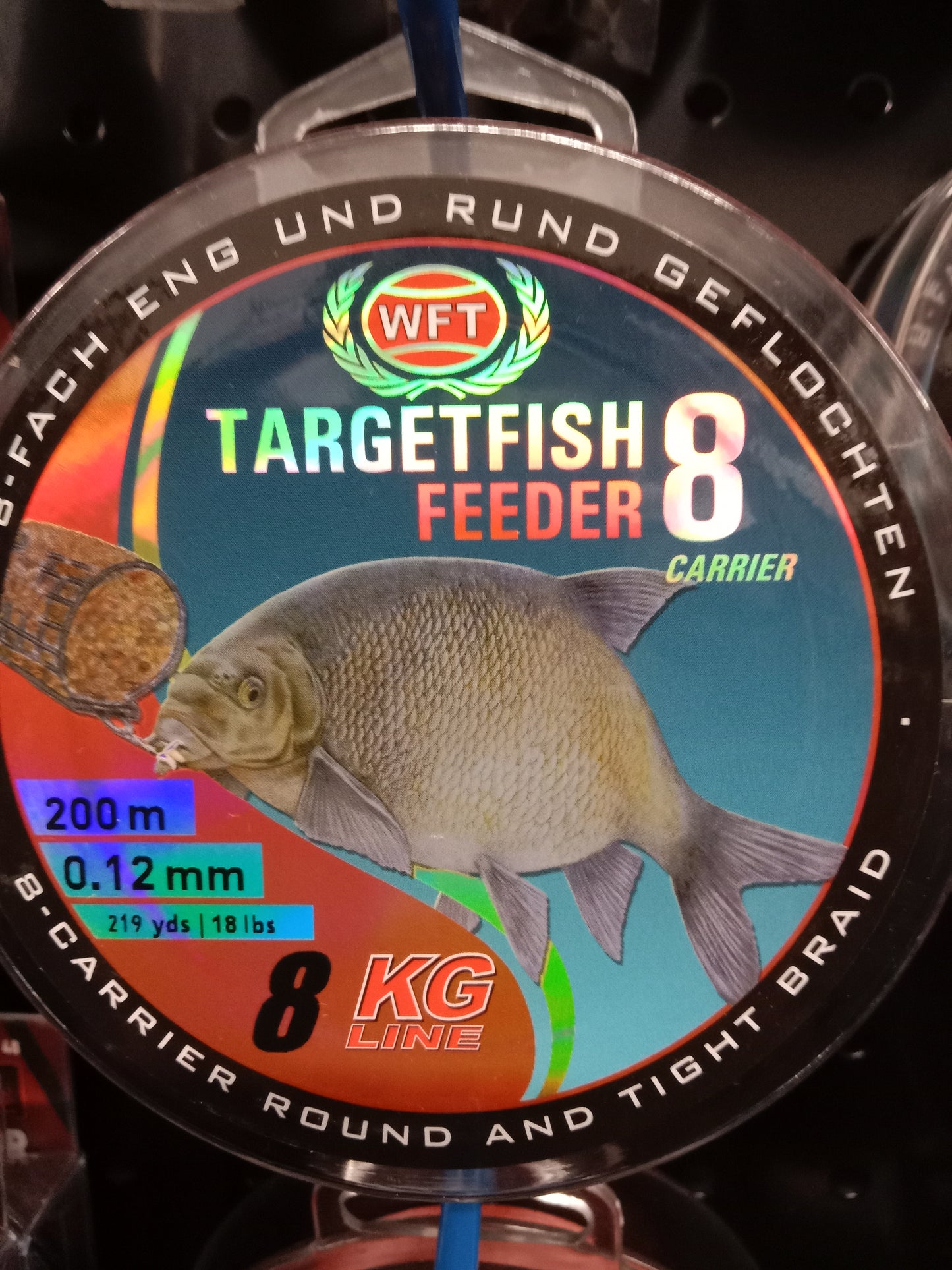 WFT Targetfish Geflochtene Schnur Feeder 200m 0,12mm 8Kg Rot
