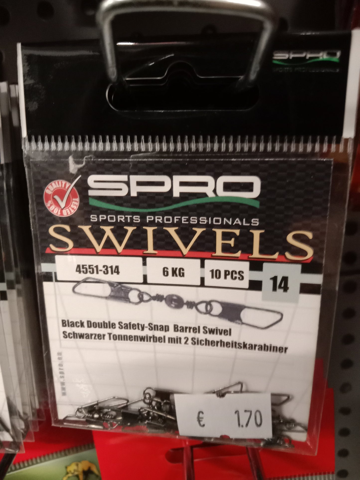 SPRO Doppel Wirbel gr 14 10stk 6kg Tragkraft