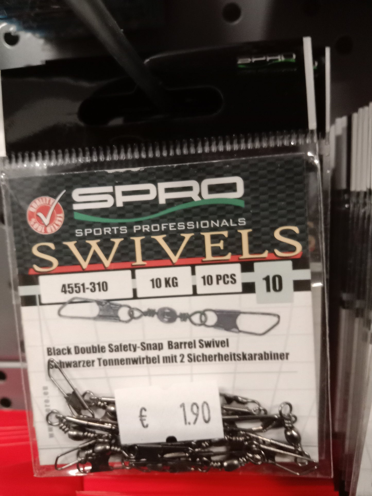 SPRO Doppel Wirbel gr 10 10stk 10kg Tragkraft