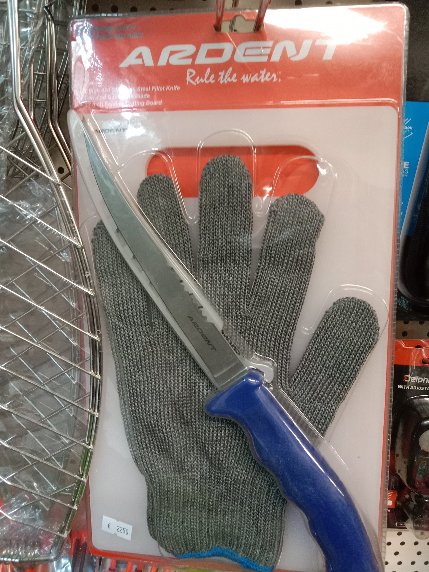 WFT Ardent Filetier Messer mit Schneidbrett und Ketten Handschuh