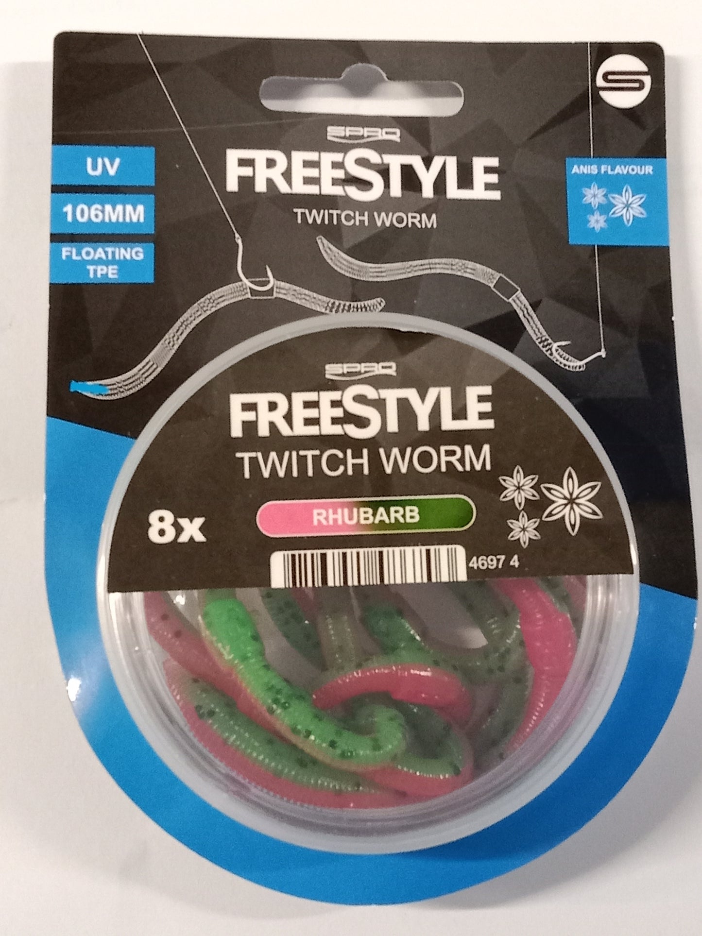 SPRO Freestyle Twitch Worm Farbe RHUBARB 8 Stk 106mm