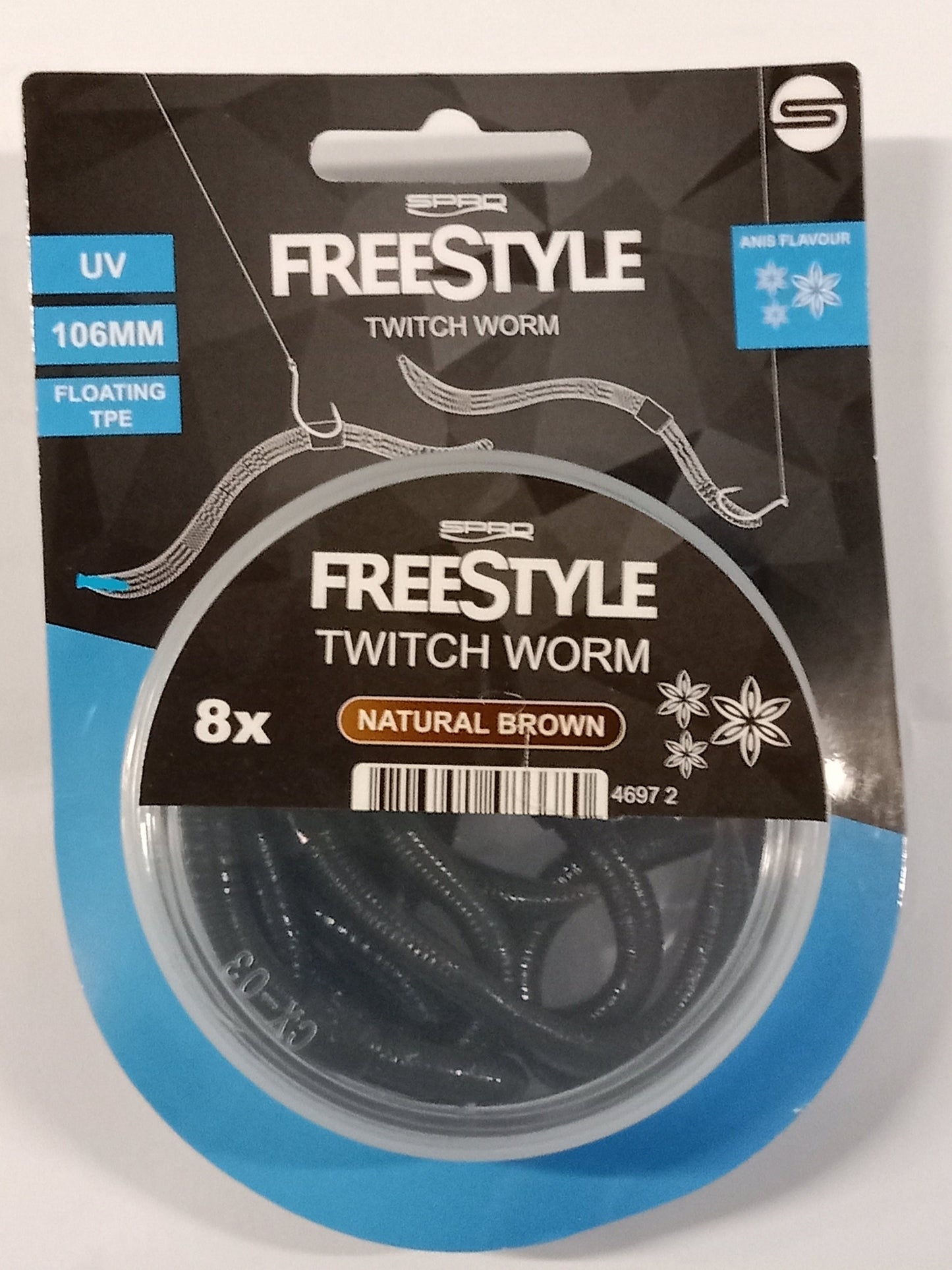 SPRO Freestyle Twitch Worm Farbe Natural Brown 8 Stk 106mm