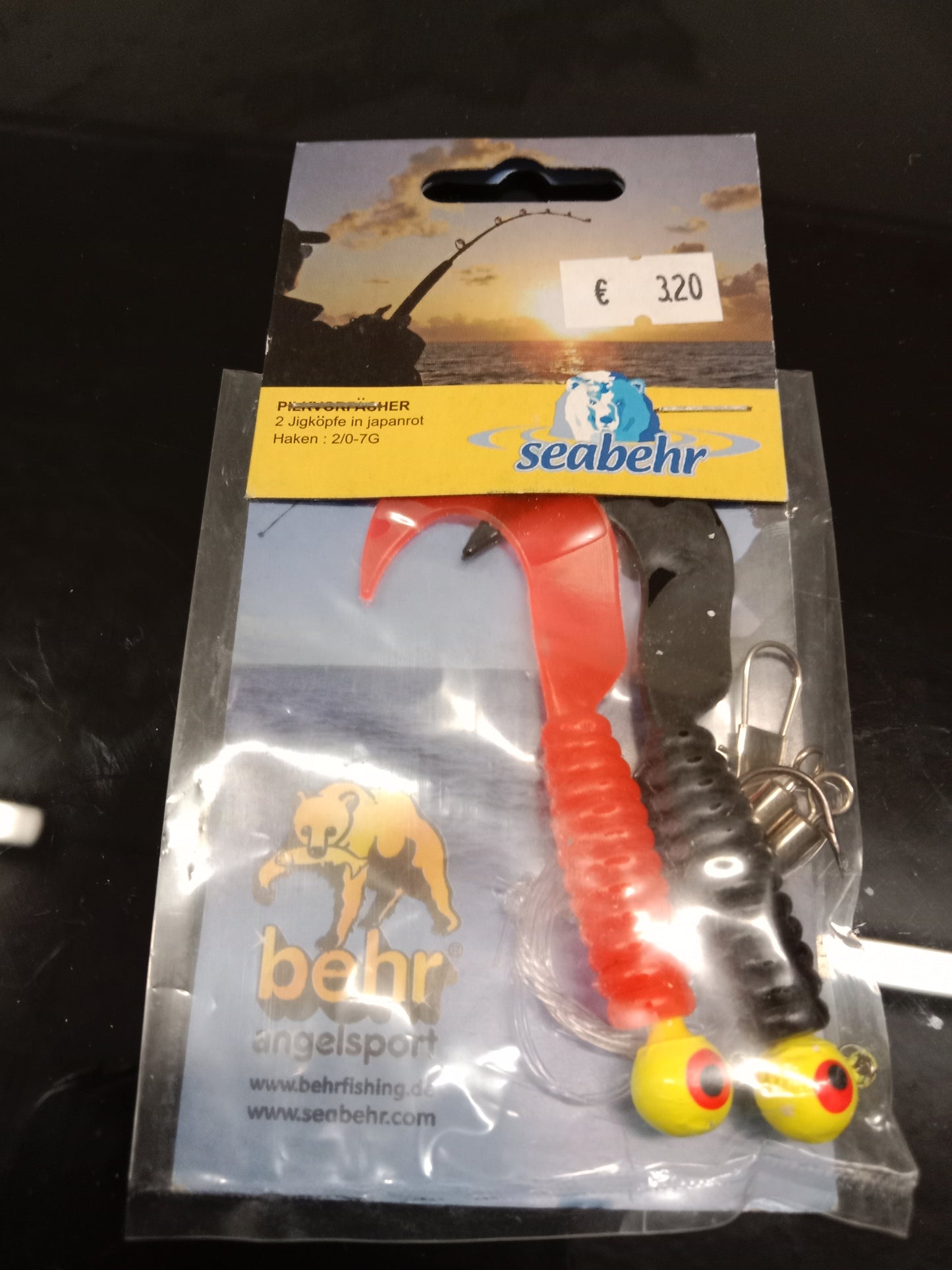 Beehr Pilk Vorfach mit 2 Jig 1x Rot 1x Schwarz