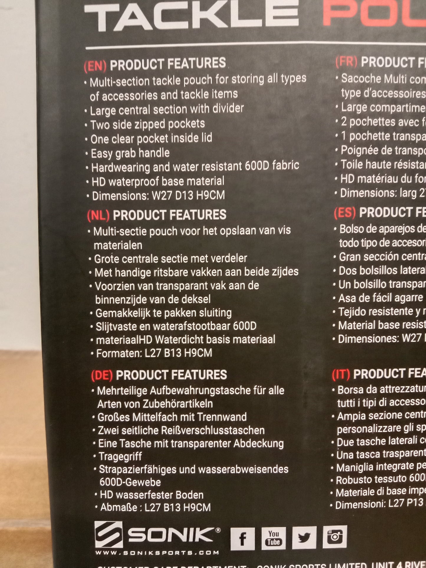 SONIK Tackle Pouch 27x13x9cm