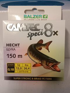 Balzer Camtec Spezi 8 Geflecht Schnur Pike Grün 0,18mm  150m