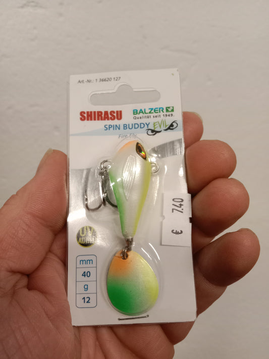 Balzer Shirasu Spin Buddy Evil Eye 12g Fire FLY 1stk