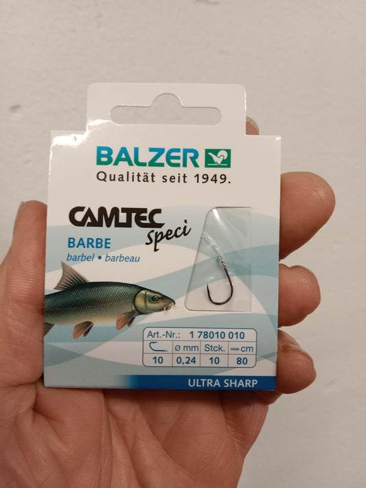 Balzer Camtec Barben Haken gr 10 0,24mm 80cm