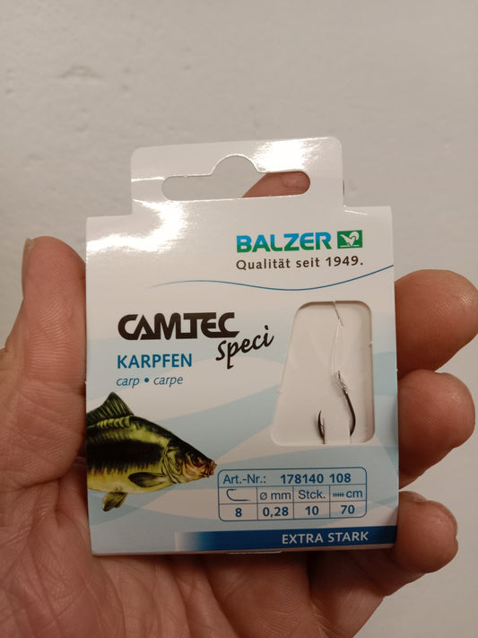 Balzer Camtec Karpfenhaken gr 8  0,28mm 70cm