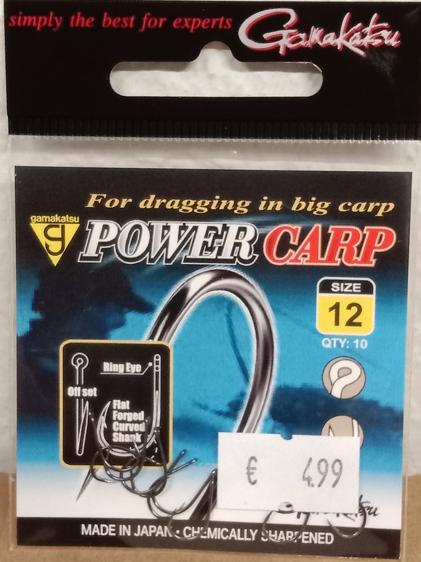 Gamakatsu Haken lose Power Carp mit Öhr gr 12  10stk