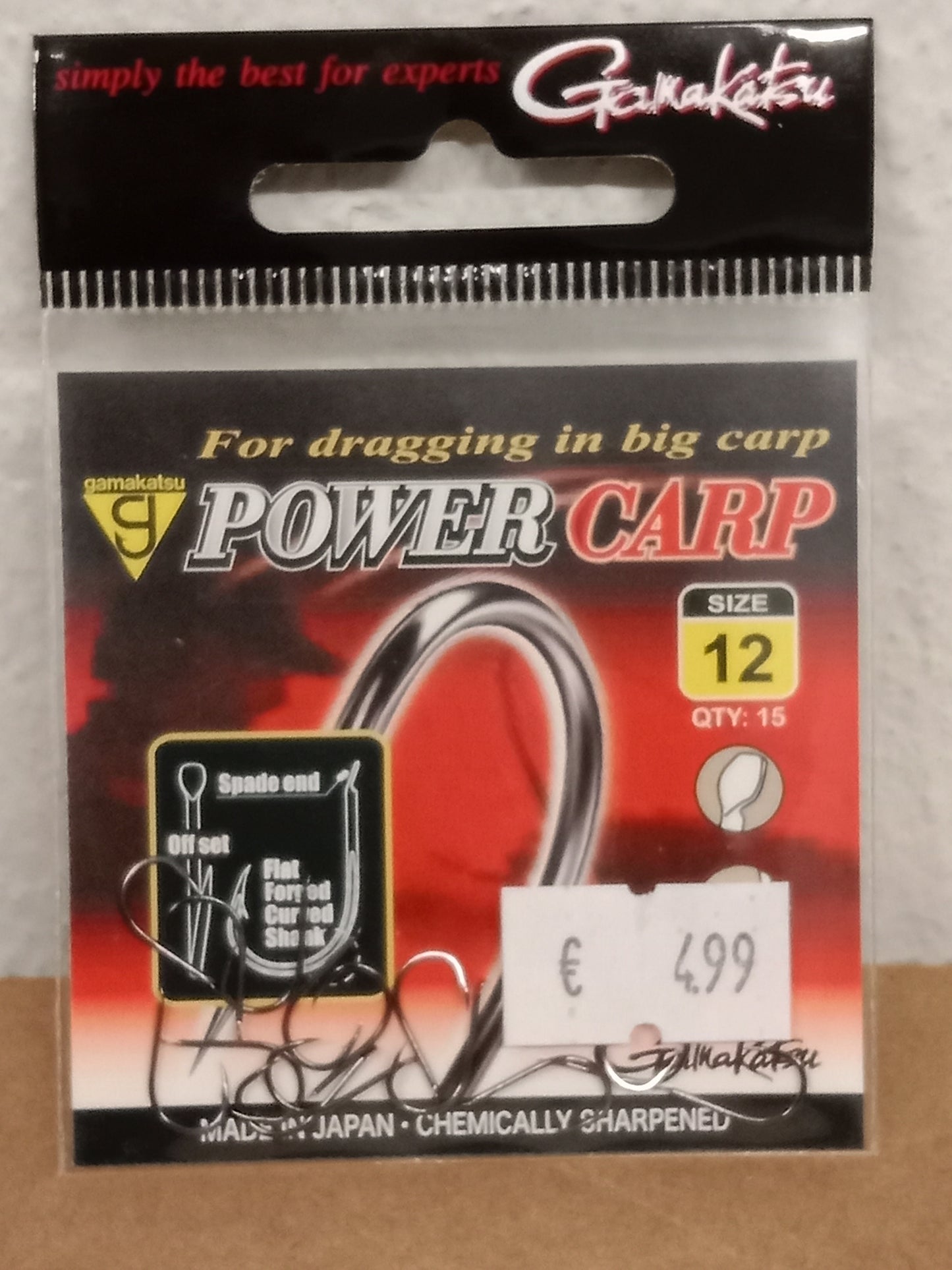 Gamakatsu Haken lose Power Carp mit Plättchen gr 12  15stk
