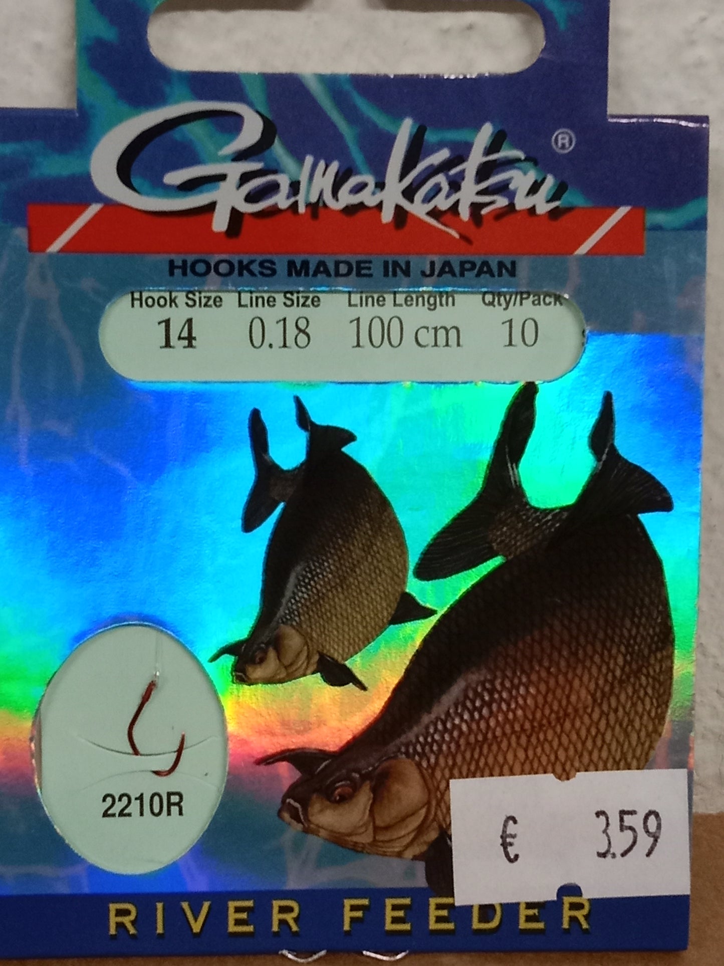 Gamakatsu Gebundene Haken River Feeder 10 Stk gr 14 0,18mm 100cm