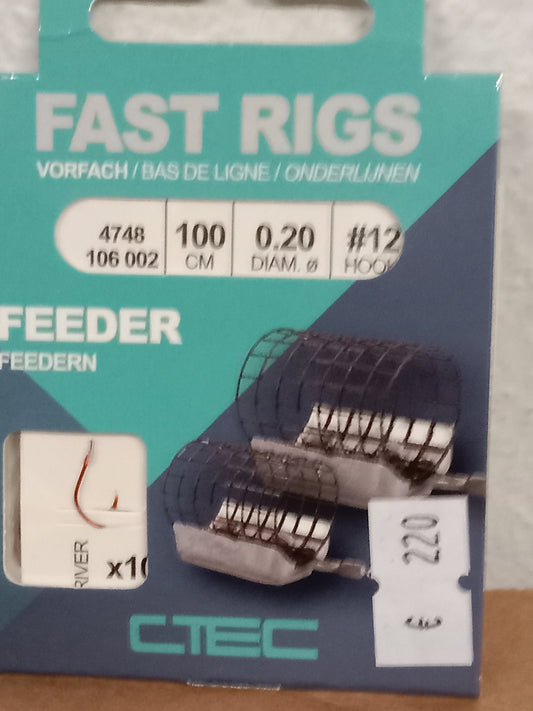 SPRO Fast Rig Feeder Vorfach 100cm 0,20mm Gr12  10stk