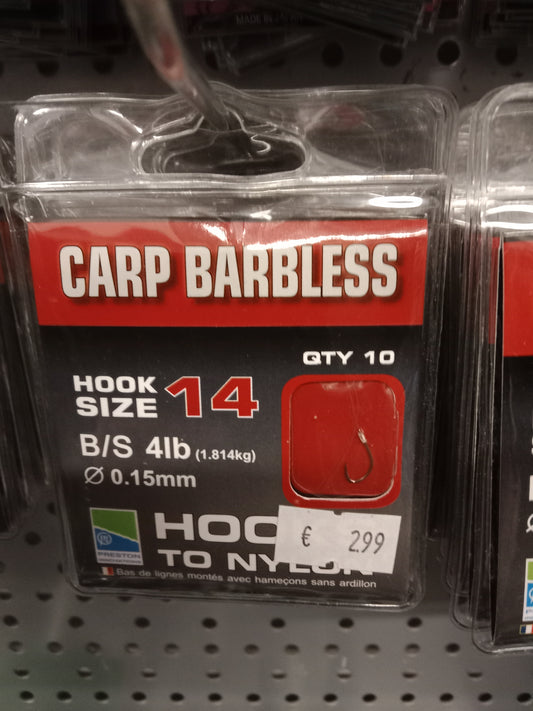 Preston Carp   cm-0,15mm gr 14   10stk Barbless