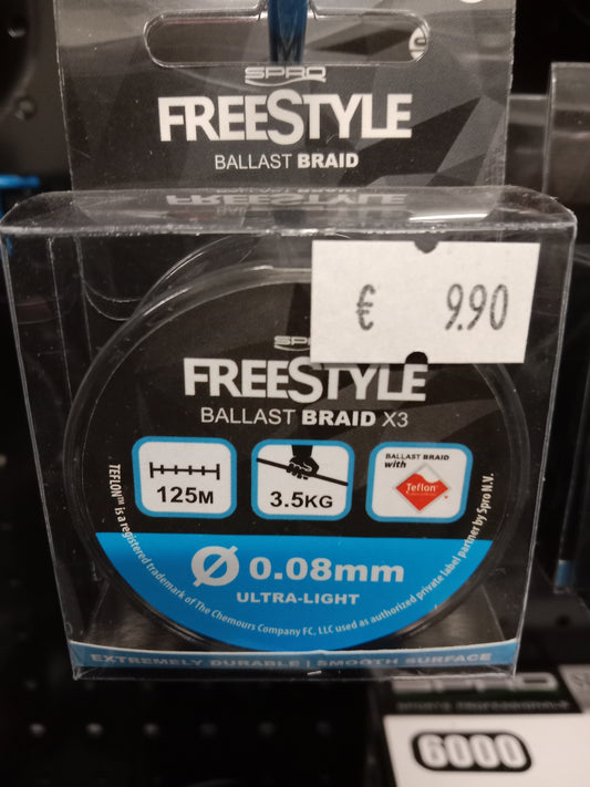 SPRO Freestyle 3x Braid Geflechtschnur 125m 3,5Kg 0,08mm Schwarz