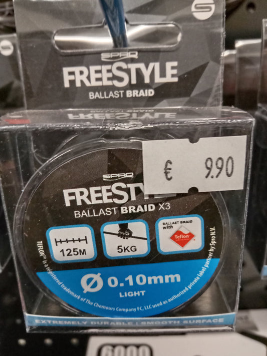 SPRO Freestyle 3x Braid Geflechtschnur 125m 5Kg 0,10mm Schwarz