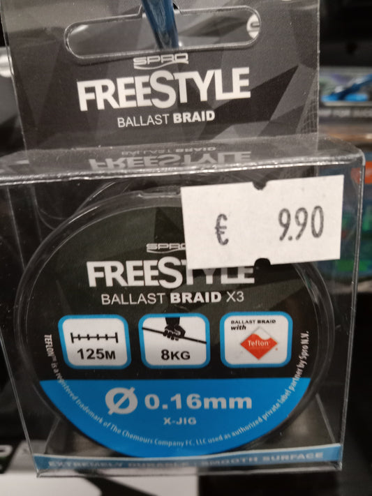 SPRO Freestyle 3x Braid Geflechtschnur 125m 8Kg 0,16mm Schwarz