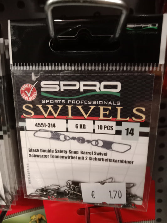 SPRO Doppel Wirbel gr 14  10stk  6kg Tragkraft