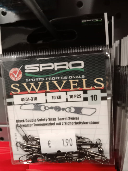 SPRO Doppel Wirbel gr 10  10stk  10kg Tragkraft
