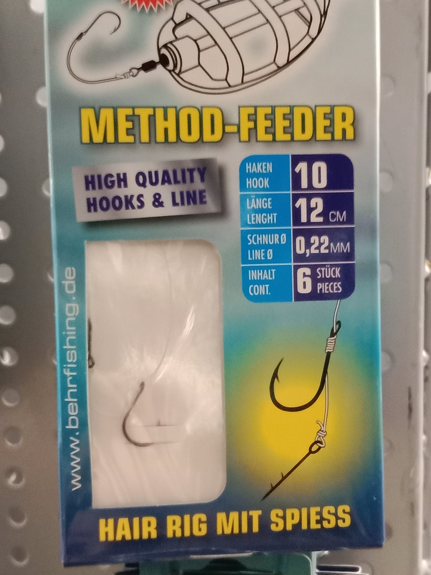 Behr Method Feeder Rig mit Spiess 6STK  12cm, Hakengr 10, o,22mm
