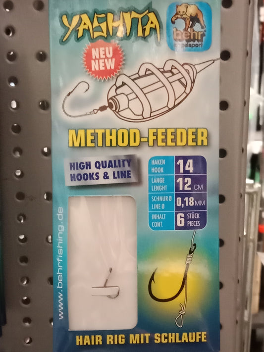 Behr Method Feeder Rig mit Schlaufe 6STK  12cm, Hakengr 14, o,18mm