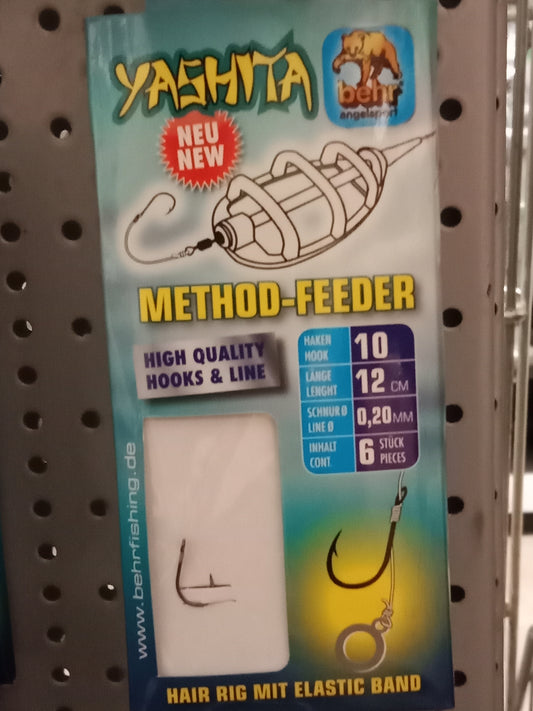 Behr Method Feeder Rig mit Baitband 6STK  12cm, Hakengr 10, o,20mm
