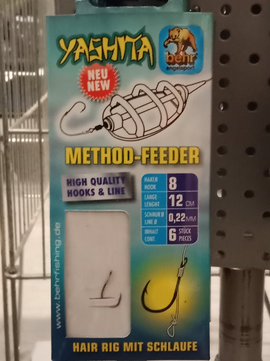 Behr Method Feeder Rig mit Schlaufe 6STK  12cm, Hakengr 8, o,22mm