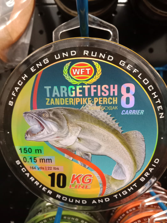 WFT TF8 Zander Geflecht Schnur Gelb 150m 10Kg 0,15mm