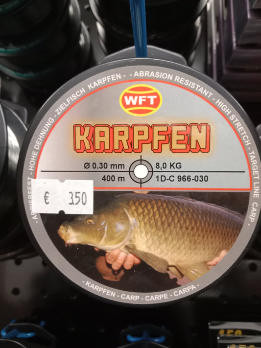WFT Zielfisch MONOFIL Schnur Karpfen 400m ,,,Kg 0,30mm
