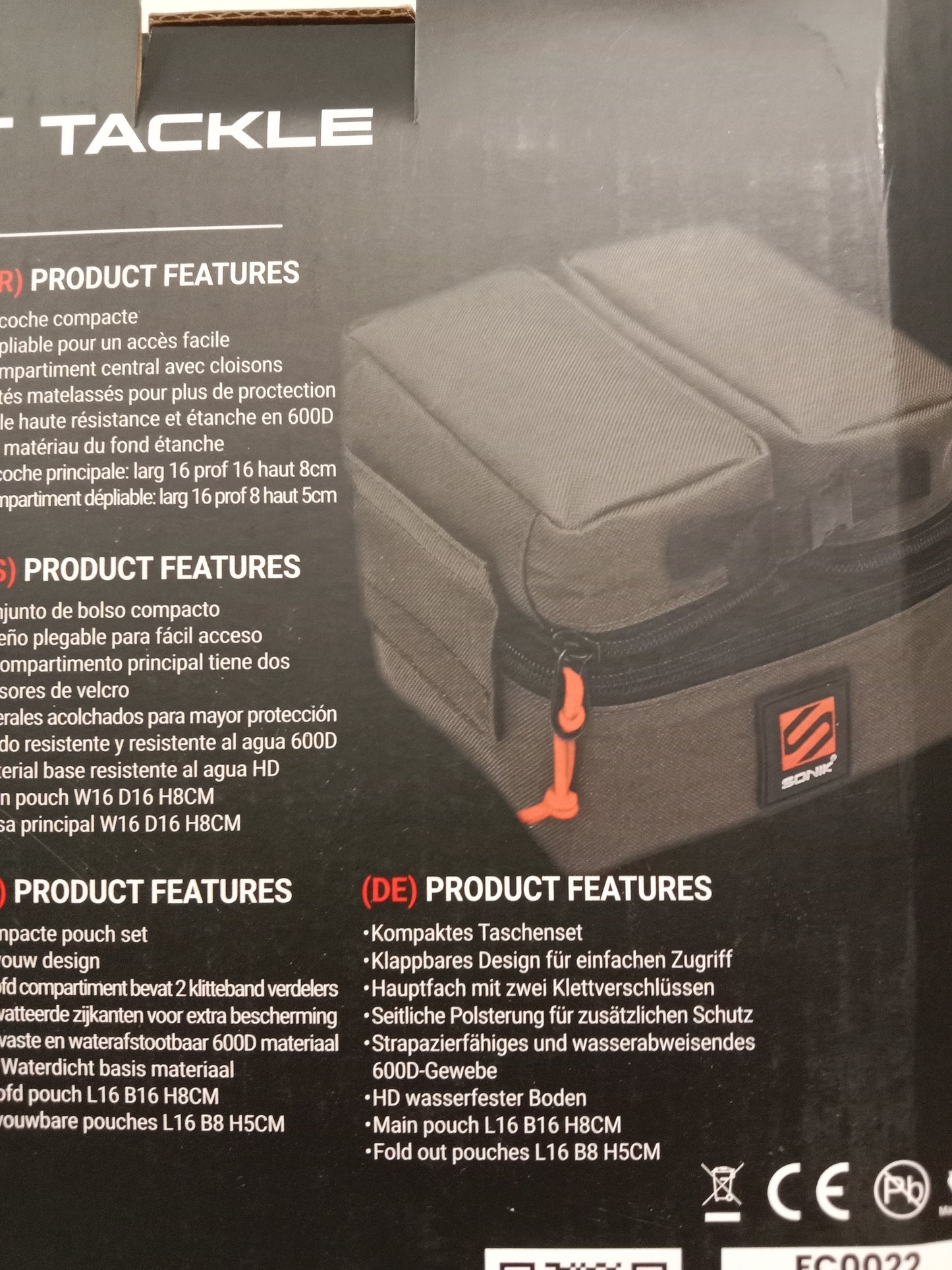 SONIK Foldout Tackle Pouch 16x16x8cm