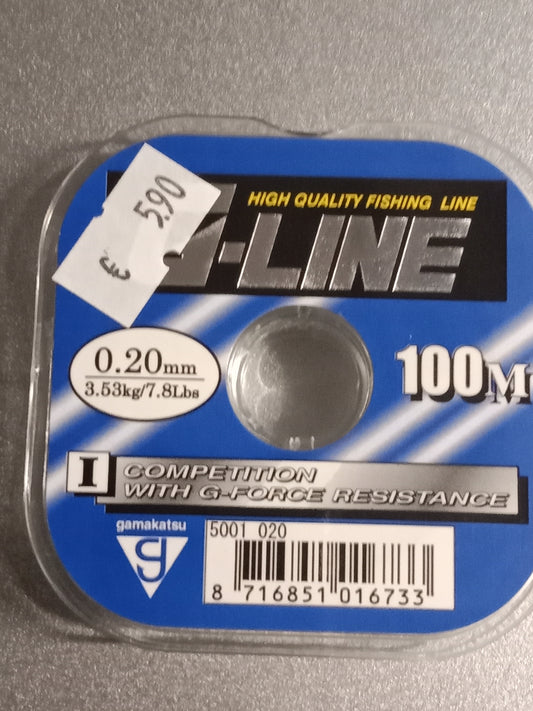 Gamakatsu G-LINE  Schnur 100m 0,20mm 3,53 Kg