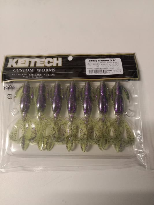 Keitech Crazy Flapper 3,6 Purple Chartreuse BA Edition