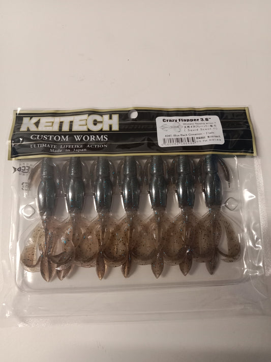 Keitech Crazy Flapper 3,6 Blue Black Cinnamon